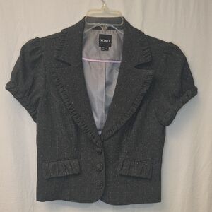 XOXO Women's Charcoal Short Sleeve Blazer